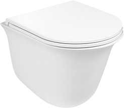 WeltWasser Унитаз подвесной Telbach 004 GL-WT в комплекте с инсталляцией Marberg 507 с клавишей смыва хром матовый – фотография-3